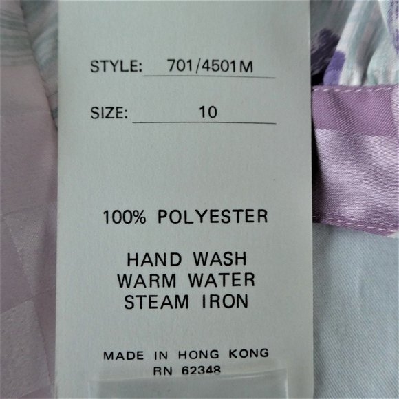 Vintage 80s Argenti Blouse Embossed Jacquard Squares Puff Sleeves Deadstock 10 - Picture 5 of 9